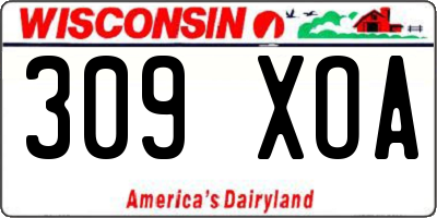 WI license plate 309XOA