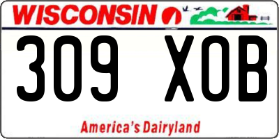 WI license plate 309XOB