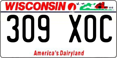 WI license plate 309XOC
