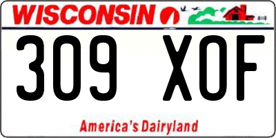 WI license plate 309XOF