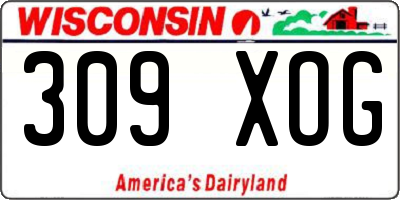 WI license plate 309XOG