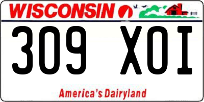 WI license plate 309XOI