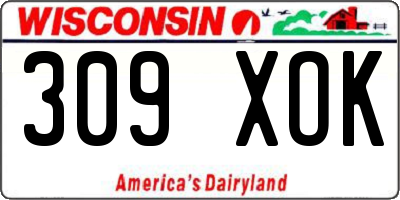 WI license plate 309XOK