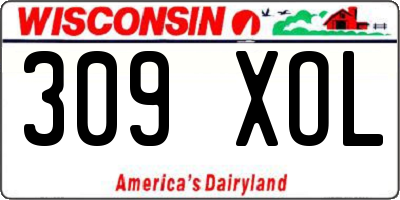 WI license plate 309XOL