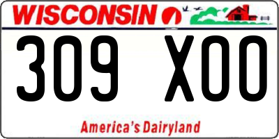 WI license plate 309XOO