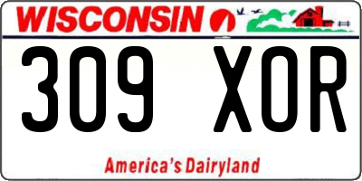 WI license plate 309XOR