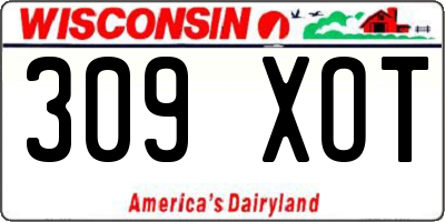 WI license plate 309XOT