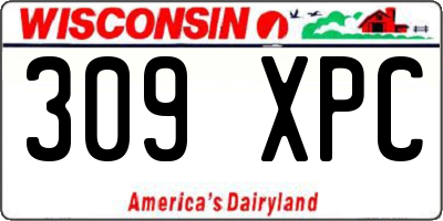 WI license plate 309XPC