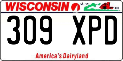 WI license plate 309XPD