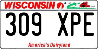WI license plate 309XPE