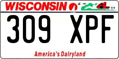 WI license plate 309XPF
