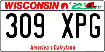 WI license plate 309XPG