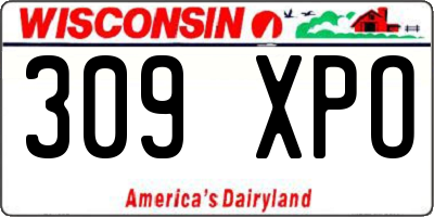 WI license plate 309XPO