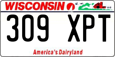 WI license plate 309XPT
