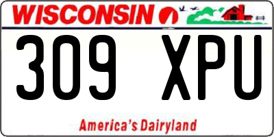 WI license plate 309XPU
