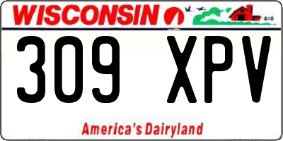 WI license plate 309XPV