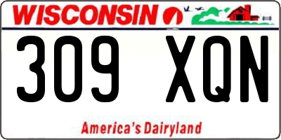 WI license plate 309XQN
