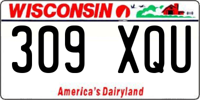 WI license plate 309XQU