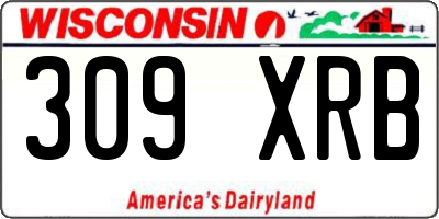 WI license plate 309XRB