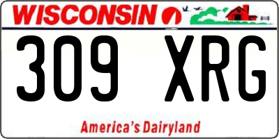 WI license plate 309XRG