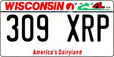 WI license plate 309XRP