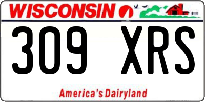 WI license plate 309XRS