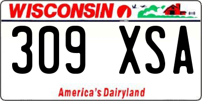WI license plate 309XSA