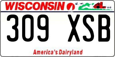 WI license plate 309XSB