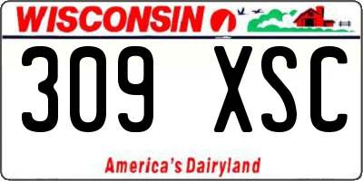 WI license plate 309XSC