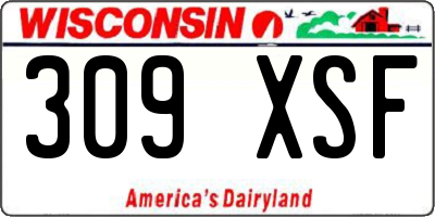 WI license plate 309XSF