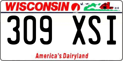 WI license plate 309XSI