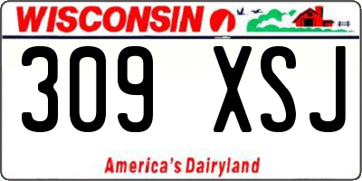 WI license plate 309XSJ