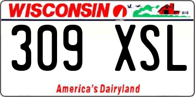 WI license plate 309XSL