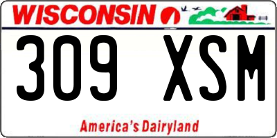 WI license plate 309XSM