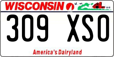 WI license plate 309XSO