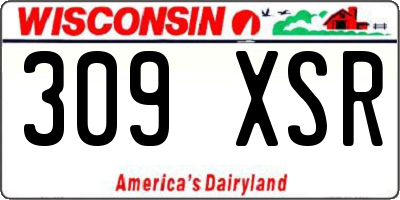 WI license plate 309XSR