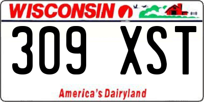 WI license plate 309XST