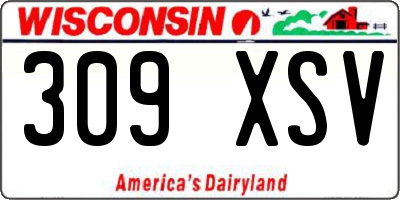 WI license plate 309XSV