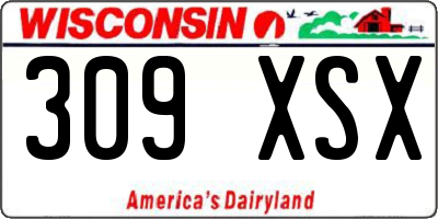 WI license plate 309XSX
