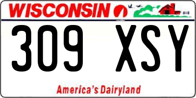 WI license plate 309XSY