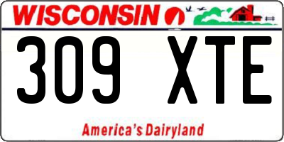 WI license plate 309XTE