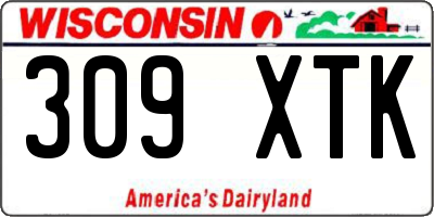 WI license plate 309XTK