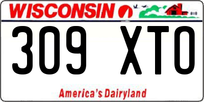WI license plate 309XTO