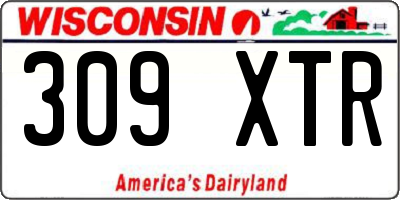 WI license plate 309XTR