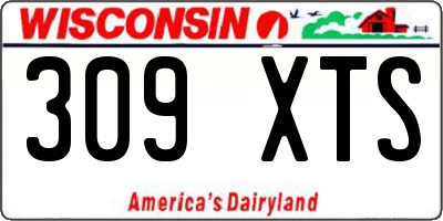 WI license plate 309XTS