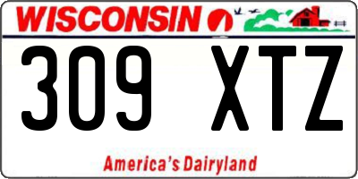 WI license plate 309XTZ