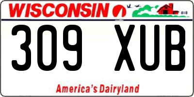 WI license plate 309XUB