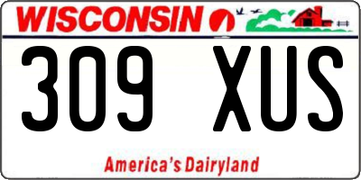 WI license plate 309XUS