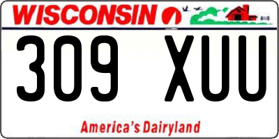 WI license plate 309XUU