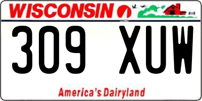 WI license plate 309XUW